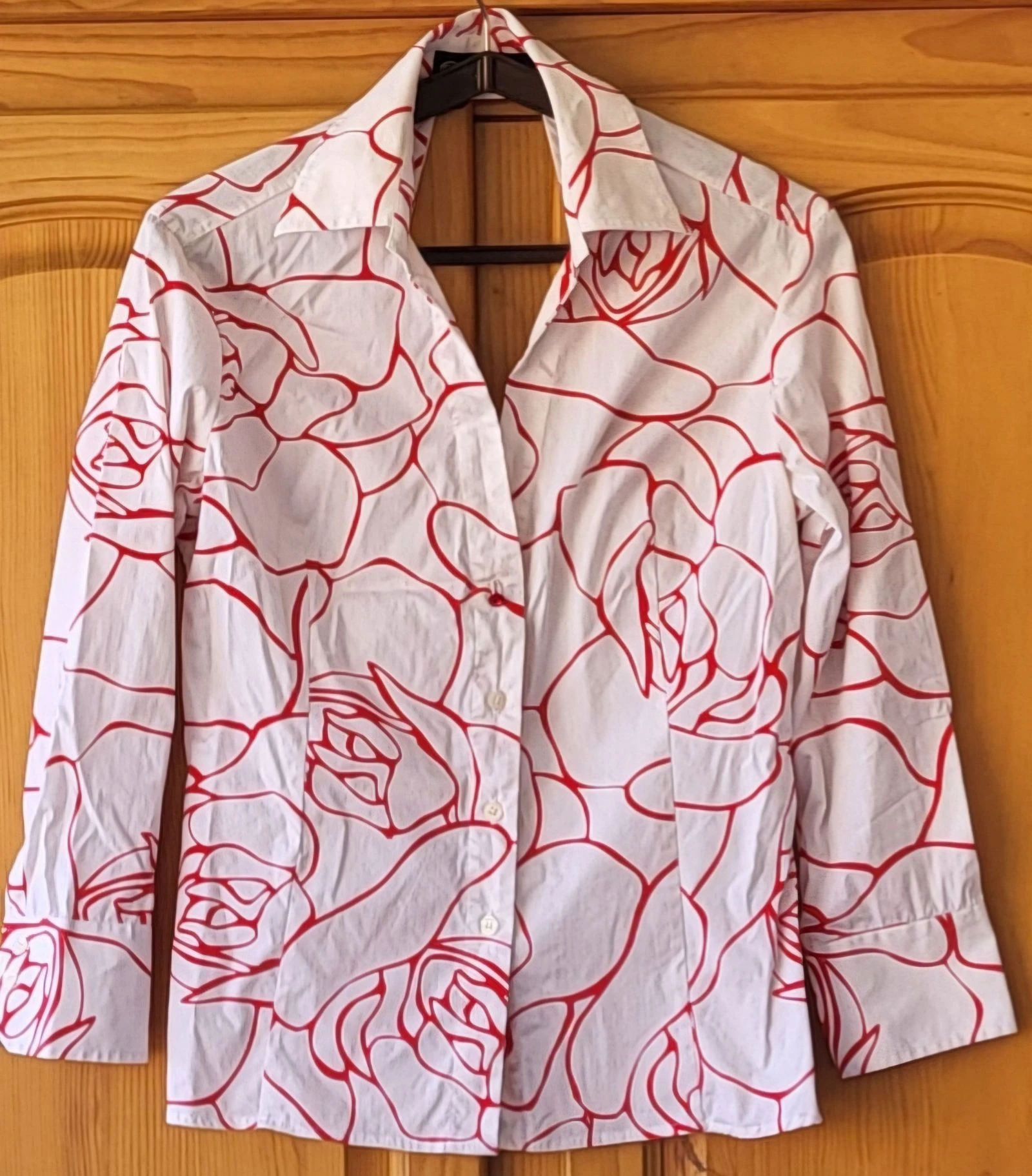 Phard Diamond Blusa TS/TFr36 - Manga 3/4-Branco&Vermelho- Gola V e Decote nas Costas – photo 3